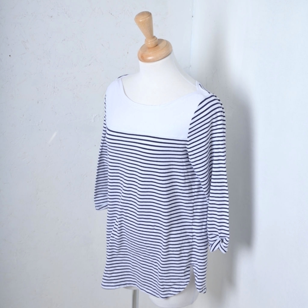 Reitmans | Black & White striped half sleeve women's sweater